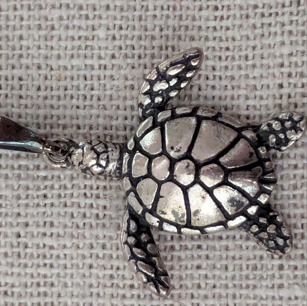 Lot Of 2 Sterling 925 Silver Pendants Turtle & Anchor